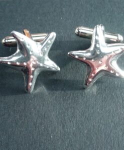 Starfish Cufflinks cast in Cornish Tin